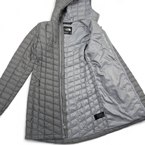 The North Face Thermoball Eco Parka Puffer Coat Womens XS Gray Hoodie Jacket - Picture 1 of 16